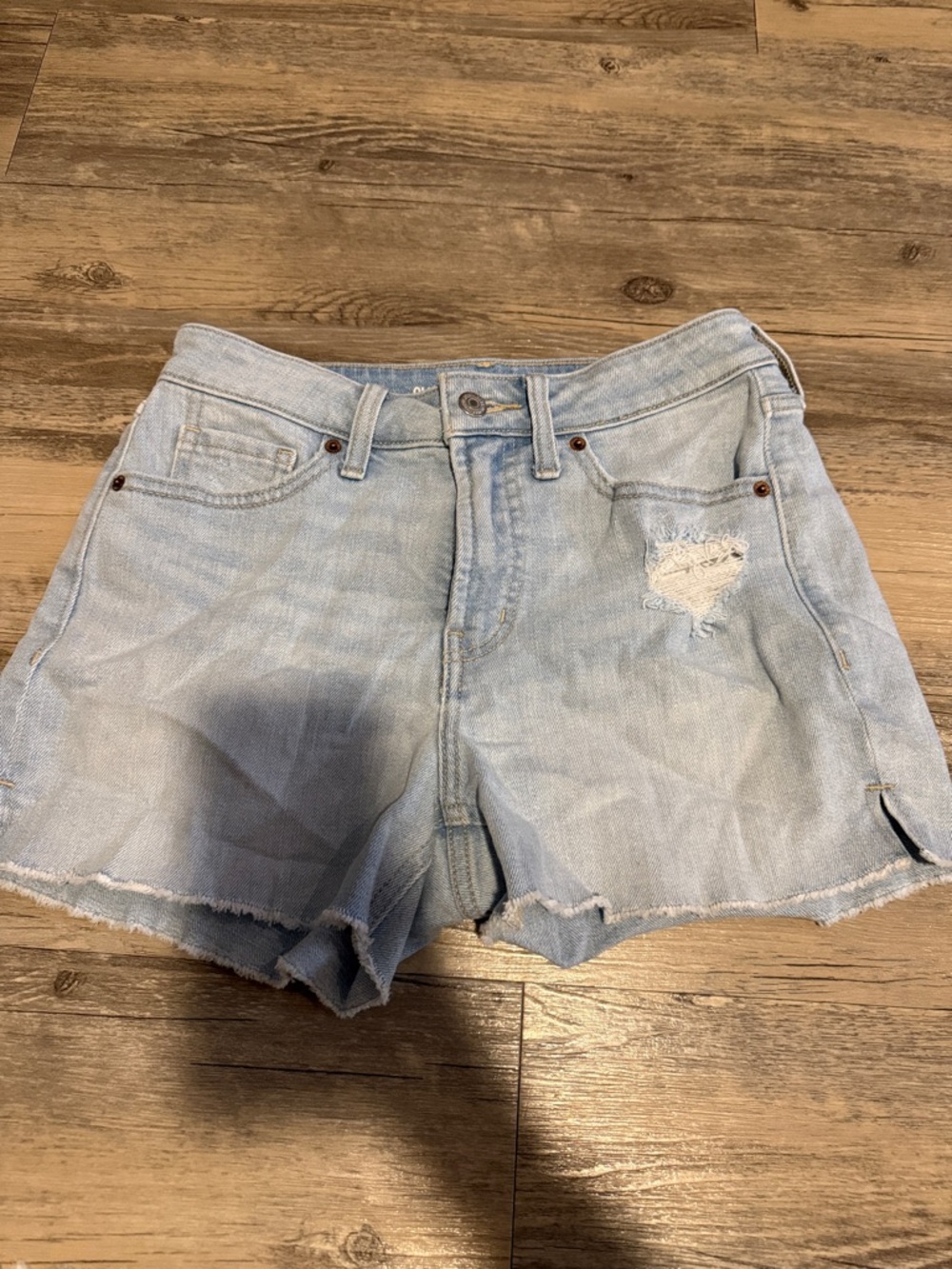 Old Navy Light Blue Distressed Denim Cutoff Shorts